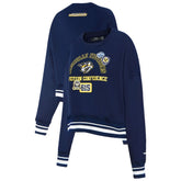Nashville Predators Pro Standard Women's Area Code Cropped Pullover Sweatshirt Navy
