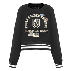 Vegas Golden Knights Pro Standard Women's Area Code Cropped Pullover Sweatshirt Black