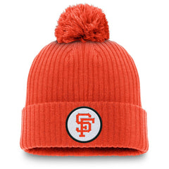 San Francisco Giants Cooperstown Collection Patch Cuffed Knit Hat with Pom Orange | Nike