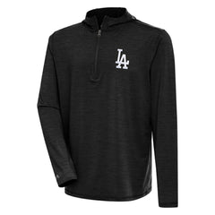 Los Angeles Dodgers Antigua Tidy Quarter-Zip Hoodie Heather Black