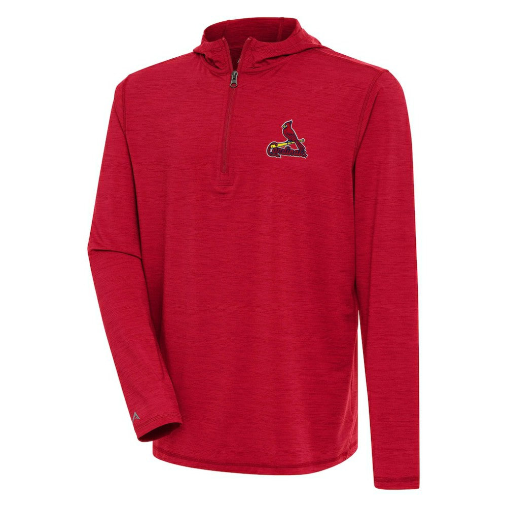 St. Louis Cardinals Antigua Tidy Quarter-Zip Hoodie Heather Red