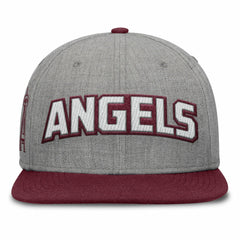 Los Angeles Angels Elements Felt Chainstitch Snapback Hat Gray/Maroon