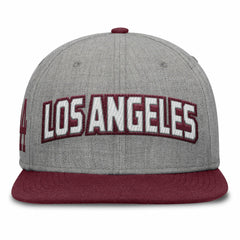 Los Angeles Dodgers Elements Felt Chainstitch Snapback Hat Gray/Maroon
