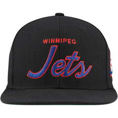 Winnipeg Jets Mitchell & Ness Core Team Script 2.0 Snapback Hat Black