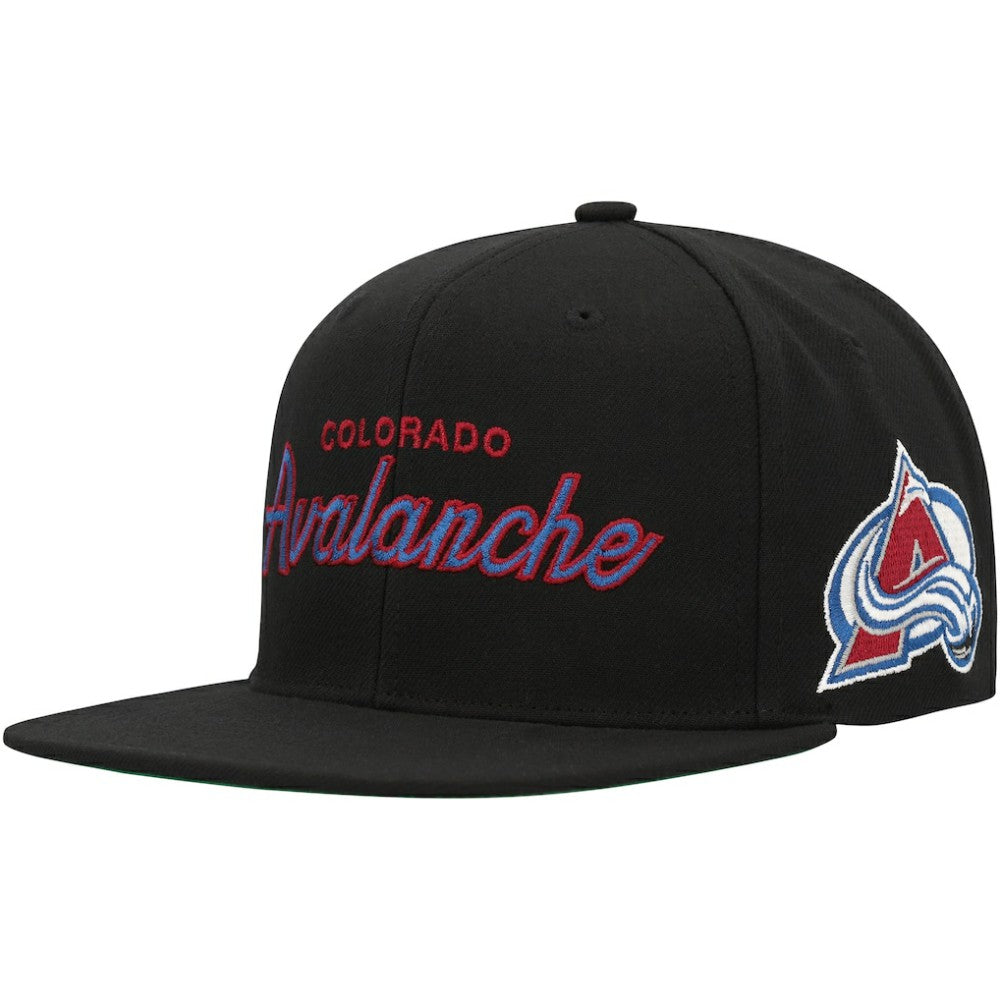 Colorado Avalanche Mitchell & Ness Core Team Script 2.0 Snapback Hat Black