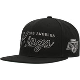 Los Angeles Kings Mitchell & Ness Core Team Script 2.0 Snapback Hat Black