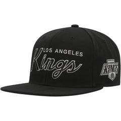 Los Angeles Kings Mitchell & Ness Core Team Script 2.0 Snapback Hat Black