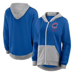 Chicago Cubs Women's Hit It French Terry Full-Zip Hoodie Royal