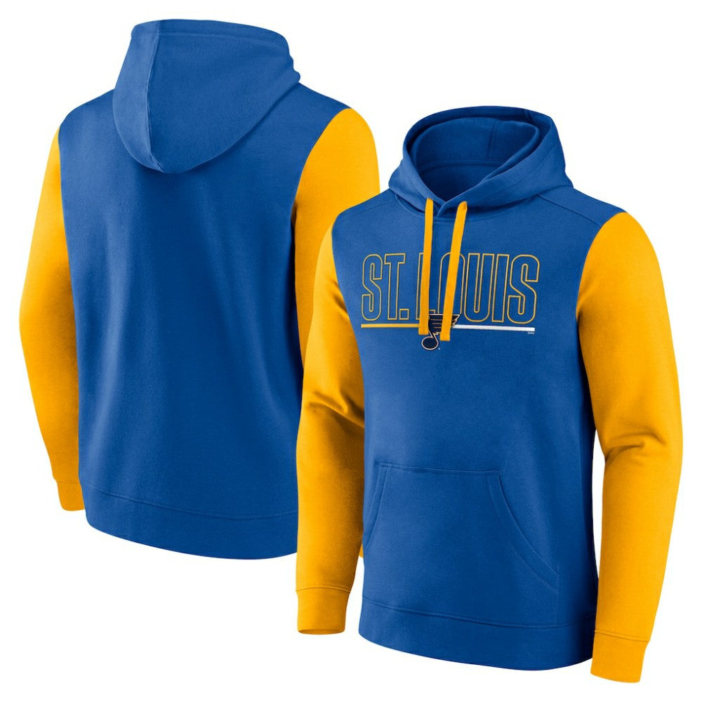 St. Louis Blues Logo Athletic Deliver Fleece Pullover Hoodie Blue