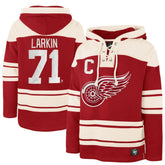 Dylan Larkin Detroit Red Wings '47 Captain Patch Player Name & Number Lacer Pullover Hoodie Red