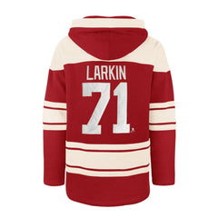 Dylan Larkin Detroit Red Wings '47 Captain Patch Player Name & Number Lacer Pullover Hoodie Red