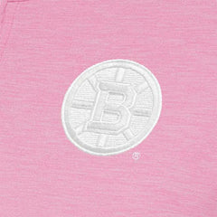 Boston Bruins Antigua Women's White Logo Mentor Quarter-Zip Jacket Pink