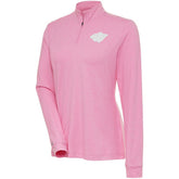 Minnesota Wild Antigua Women's White Logo Mentor Quarter-Zip Jacket Pink