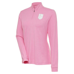 Vegas Golden Knights Antigua Women's White Logo Mentor Quarter-Zip Jacket Pink