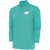 Carolina Hurricanes Antigua White Logo Hunk Quarter-Zip Pullover Heather Aqua