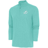 Tampa Bay Lightning Antigua White Logo Hunk Quarter-Zip Pullover Mint