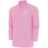 Tampa Bay Lightning Antigua White Logo Hunk Quarter-Zip Pullover Pink