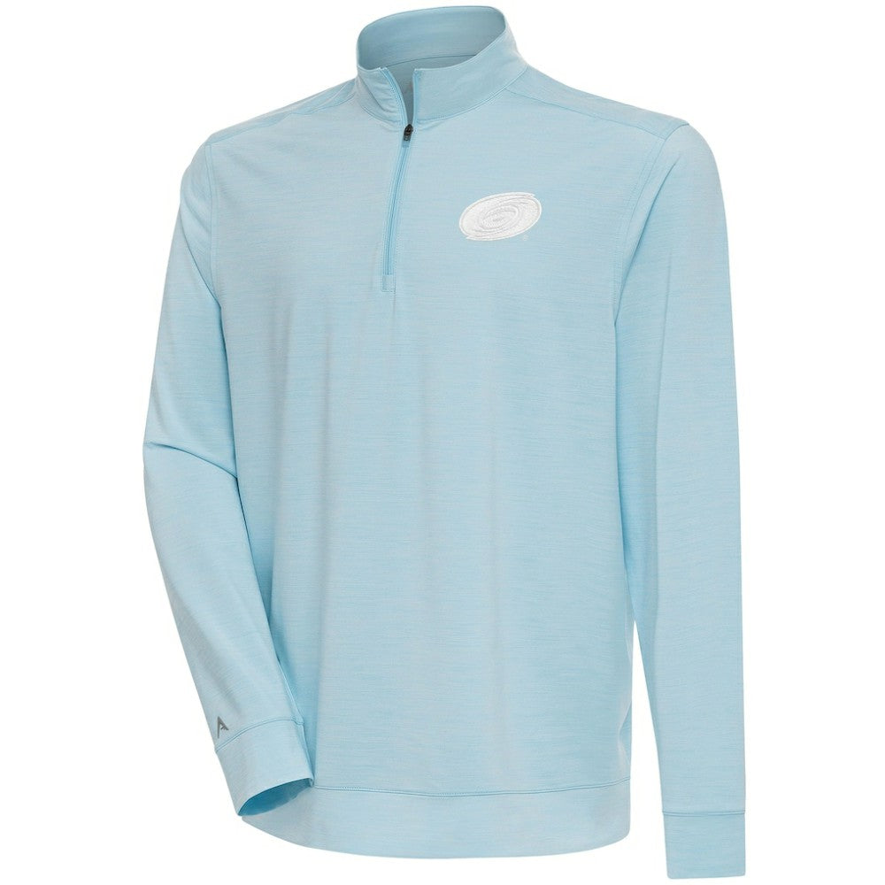 Carolina Hurricanes Antigua White Logo Bright Quarter-Zip Pullover Powder Blue