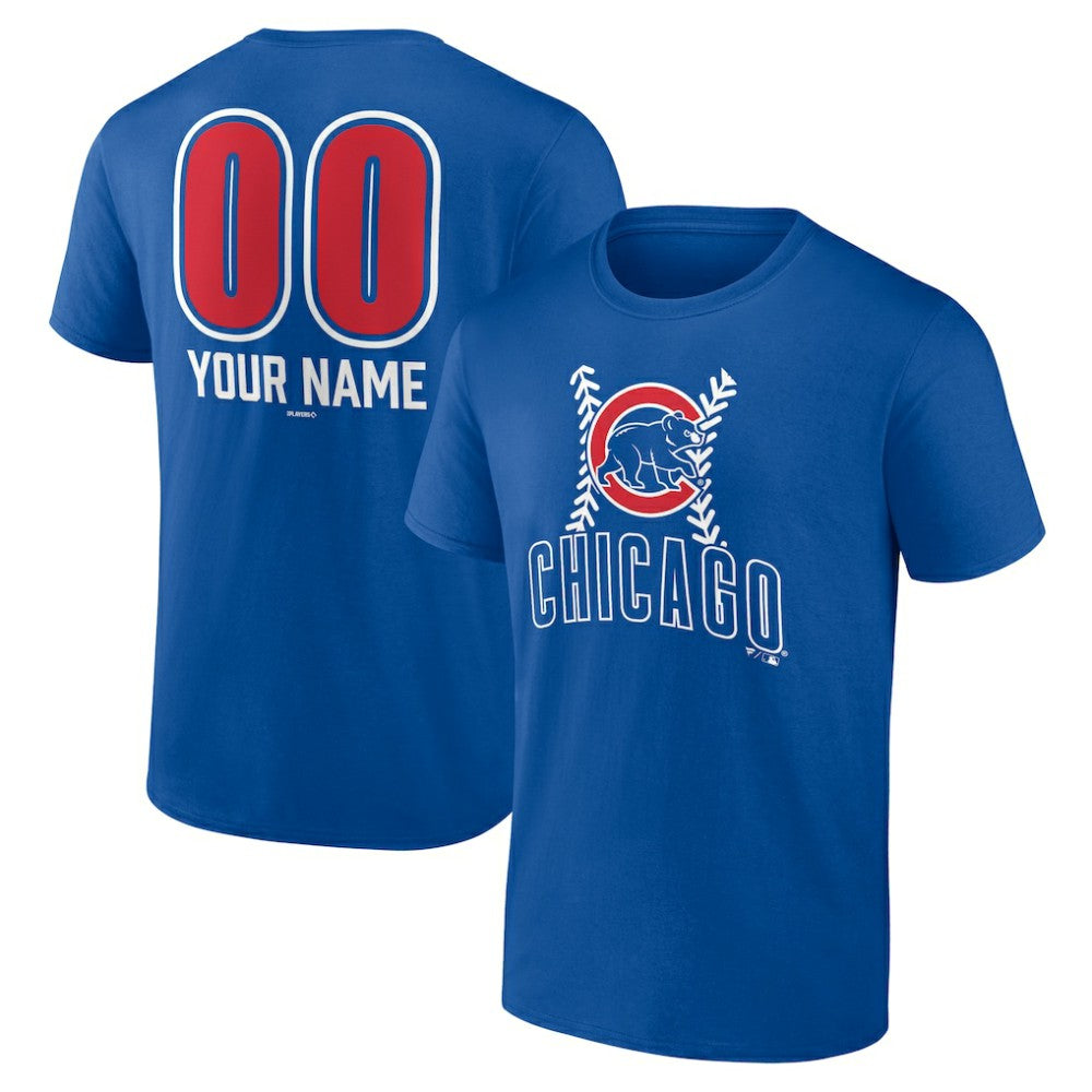 Chicago Cubs Personalized Name & Number Fastball T-Shirt Royal