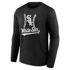 Chicago White Sox Personalized Name & Number Fastball Long Sleeve T-Shirt Black