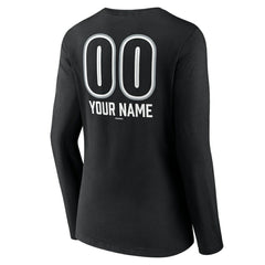 Chicago White Sox Women's Personalized Name & Number Fastball Long Sleeve V-Neck T-Shirt Black