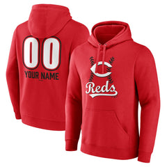 Cincinnati Reds Personalized Name & Number Fastball Pullover Hoodie Red