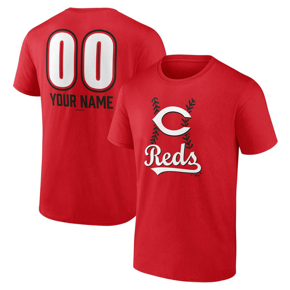 Cincinnati Reds Personalized Name & Number Fastball T-Shirt Red