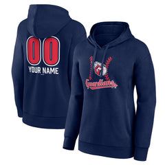 Cleveland Guardians Women's Personalized Name & Number Fastball Pullover Hoodie Navy