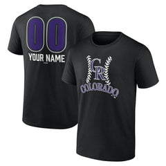 Colorado Rockies Personalized Name & Number Fastball T-Shirt Black