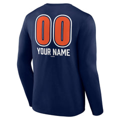 Detroit Tigers Personalized Name & Number Fastball Long Sleeve T-Shirt Navy
