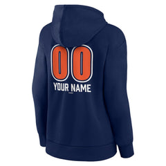 Detroit Tigers Women's Personalized Name & Number Fastball Pullover Hoodie Navy