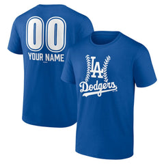 Los Angeles Dodgers Personalized Name & Number Fastball T-Shirt Royal
