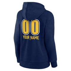 Milwaukee Brewers Women's Personalized Name & Number Fastball Pullover Hoodie Navy