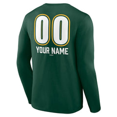Athletics Personalized Name & Number Fastball Long Sleeve T-Shirt Green