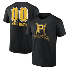 Pittsburgh Pirates Personalized Name & Number Fastball T-Shirt Black
