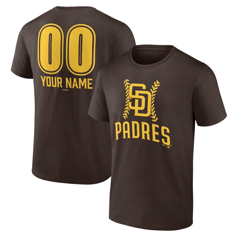 San Diego Padres Personalized Name & Number Fastball T-Shirt Brown