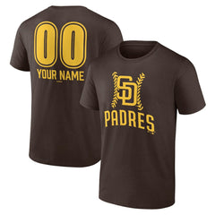 San Diego Padres Personalized Name & Number Fastball T-Shirt Brown
