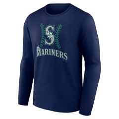 Seattle Mariners Personalized Name & Number Fastball Long Sleeve T-Shirt Navy