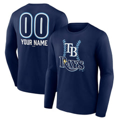Tampa Bay Rays Personalized Name & Number Fastball Long Sleeve T-Shirt Navy