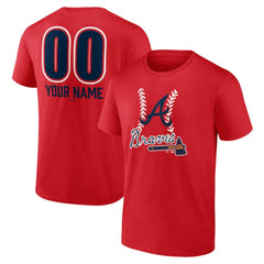 Atlanta Braves Personalized Name & Number Fastball T-Shirt Red