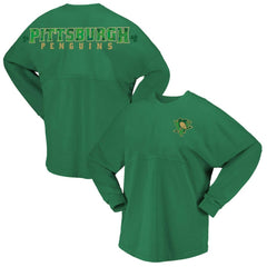 Pittsburgh Penguins Fanatics Women's St. Patrick's Day Spirit Jersey T-Shirt Kelly Green