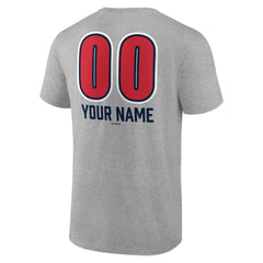 Boston Red Sox Personalized Name & Number Fastball T-Shirt Heather Gray