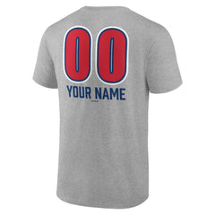 Chicago Cubs Personalized Name & Number Fastball T-Shirt Heather Gray