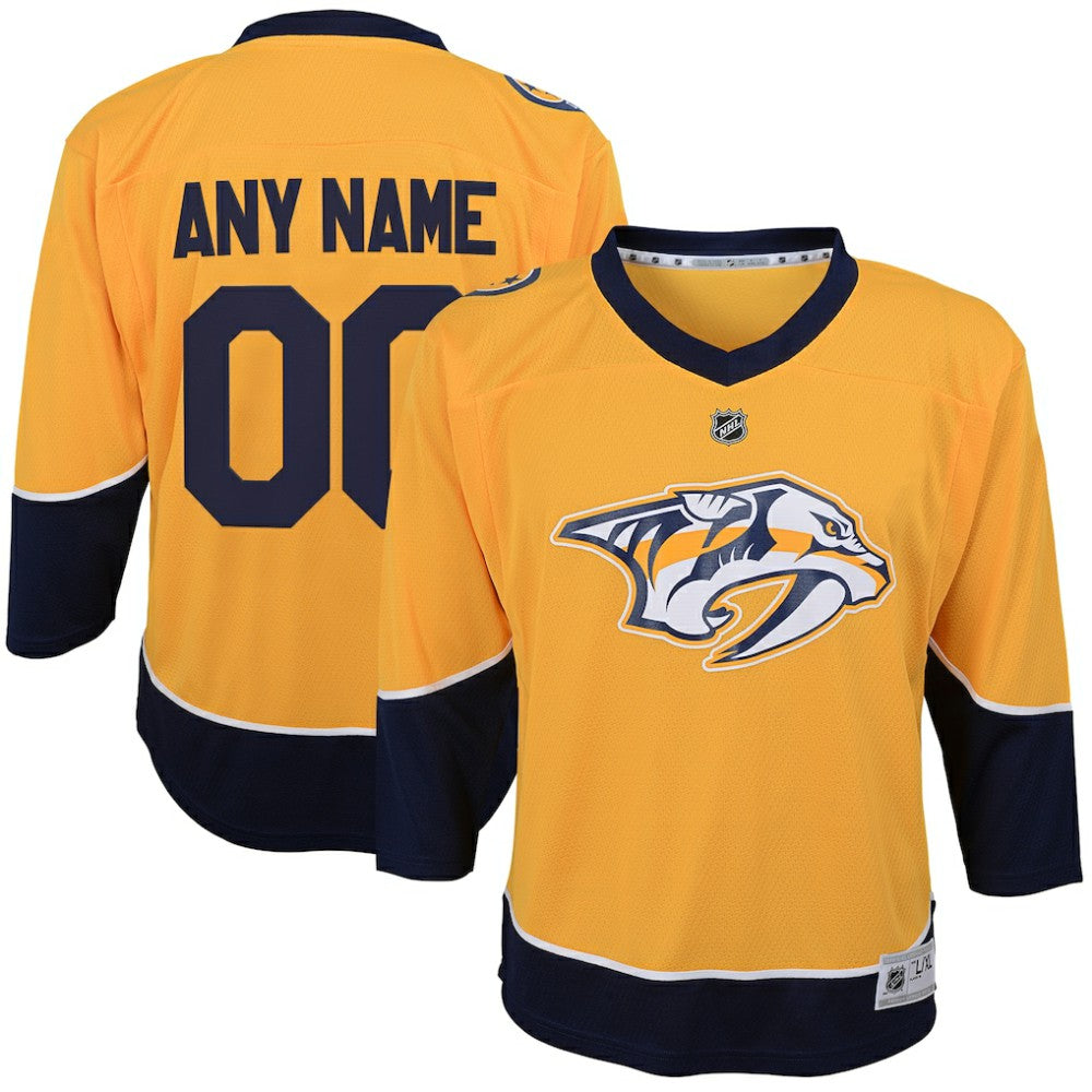 Nashville Predators Youth Home Replica Custom Jersey Gold