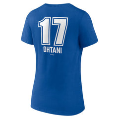 Shohei Ohtani Los Angeles Dodgers Women's Fastball Player Name & Number V-Neck T-Shirt Royal