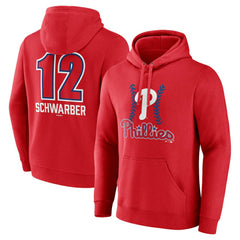 Kyle Schwarber Philadelphia Phillies Fastball Player Name & Number Pullover Hoodie Red