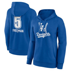 Freddie Freeman Los Angeles Dodgers Women's Fastball Player Name & Number Pullover Hoodie Royal