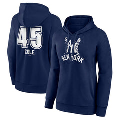 Gerrit Cole New York Yankees Women's Fastball Player Name & Number Pullover Hoodie Navy