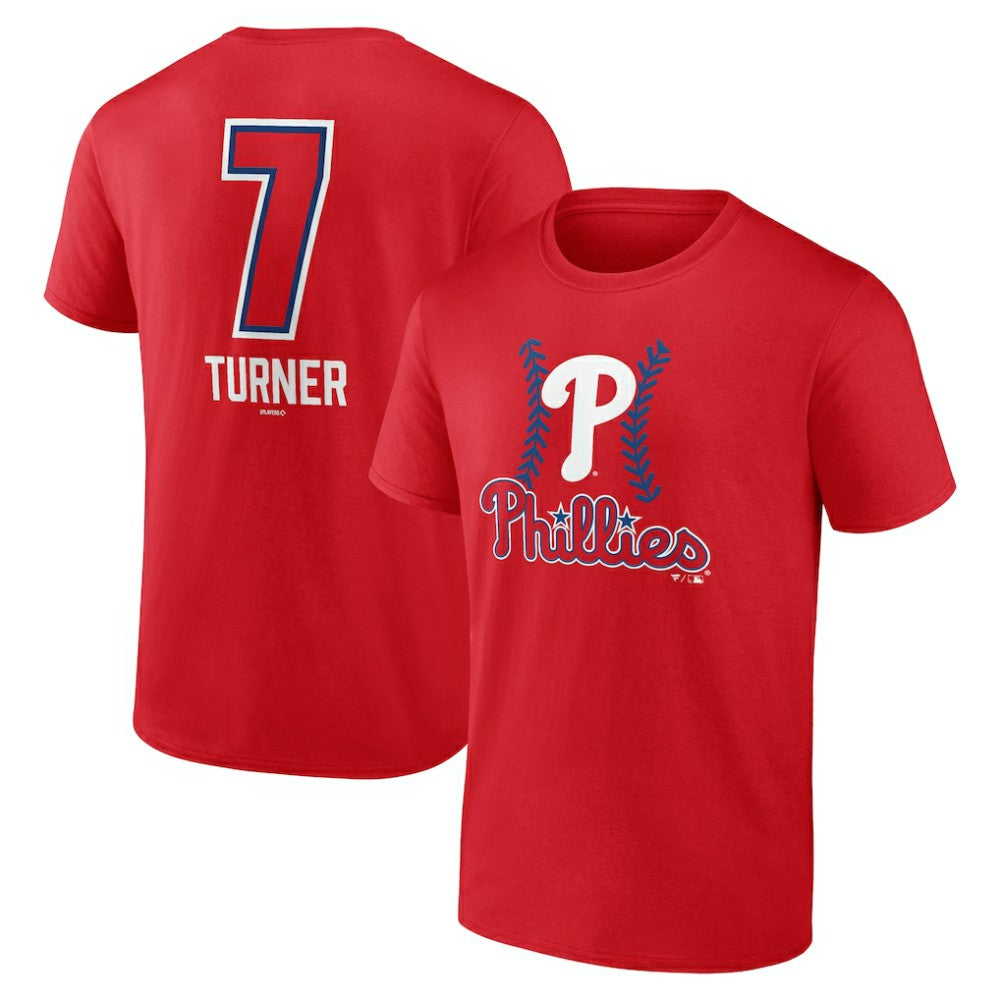 Trea Turner Philadelphia Phillies Fastball Player Name & Number T-Shirt Red