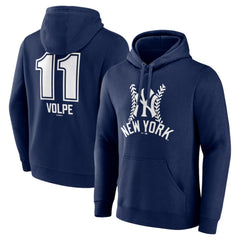 Anthony Volpe New York Yankees Fastball Player Name & Number Pullover Hoodie Navy